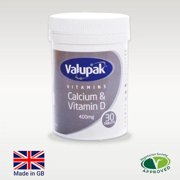 VALUPAK CALCIUM AND VITAMIN D 400 mg, 30Chewable Tablets