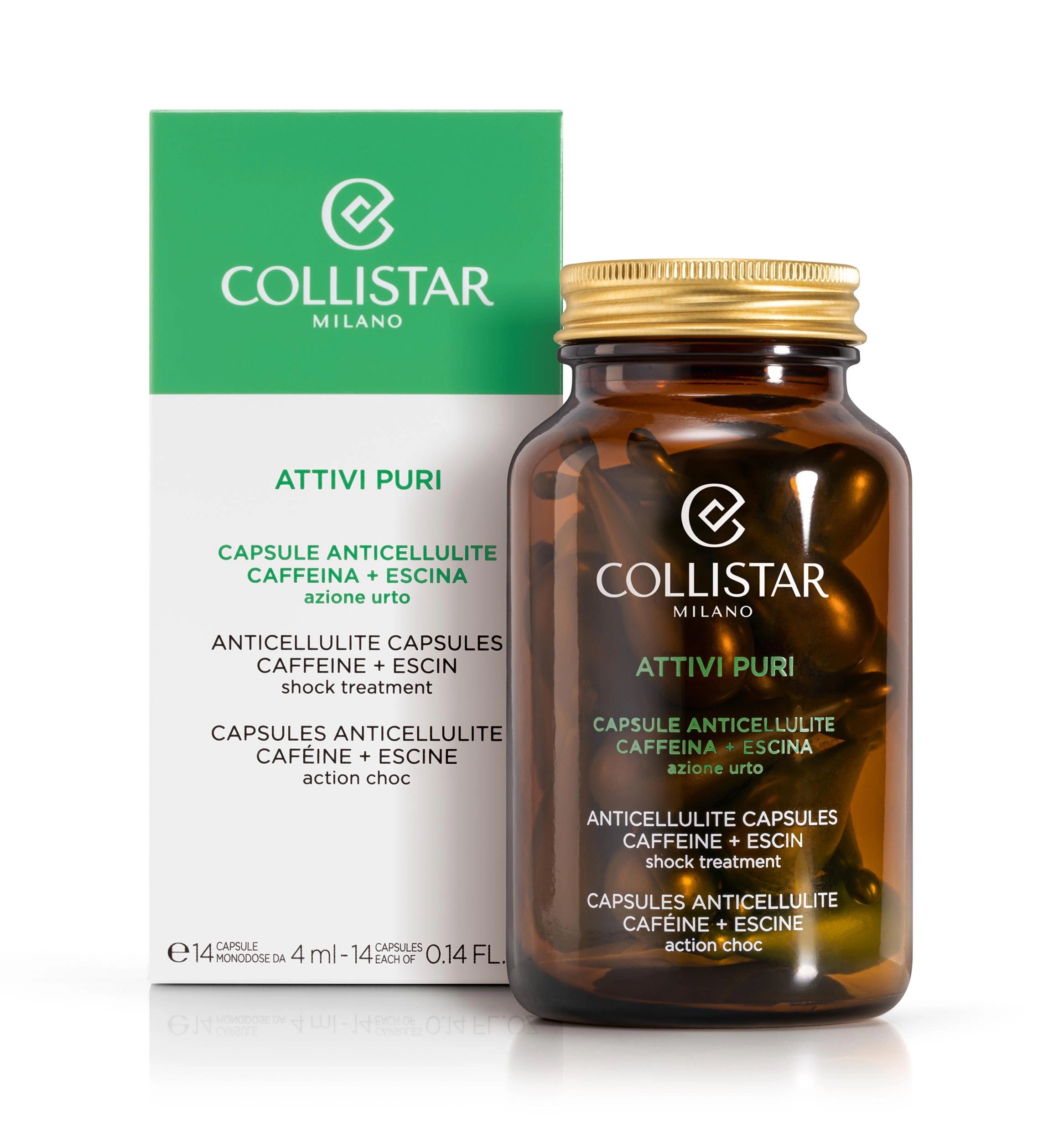 COLLISTAR ATTIVI PURI ANTICELLULITE CAPSULES (CAFFEINE & ESCIN) 14 capsules*4ml