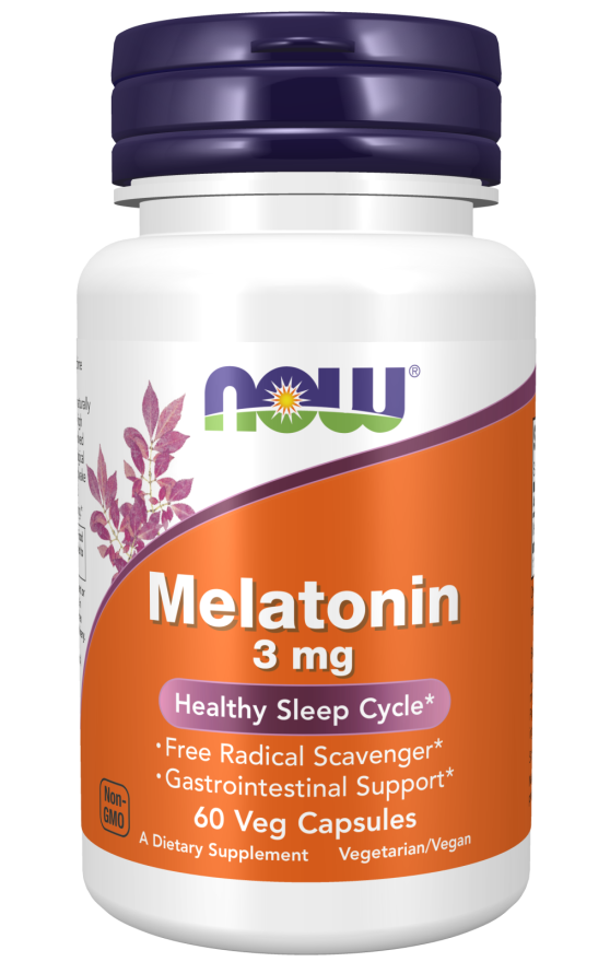 NOW SUPPLEMENTS MELATONIN 3 mg 60 Veggie Capsules