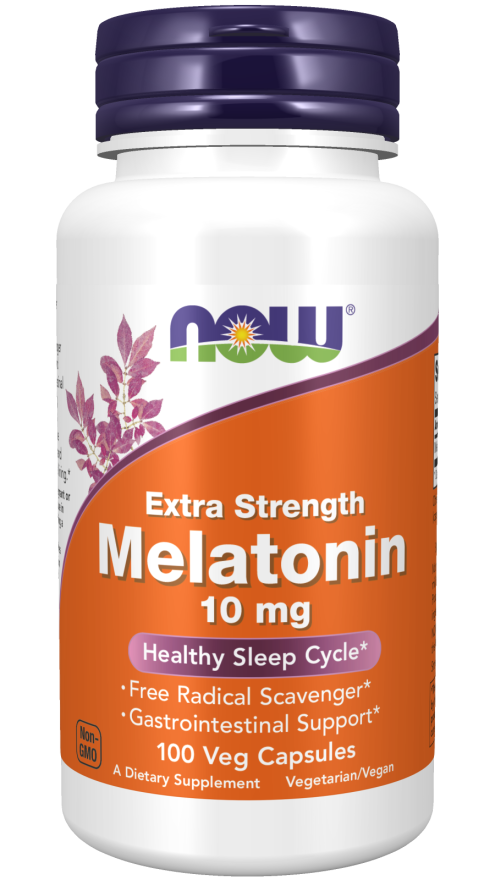 NOW SUPPLEMENTS MELATONIN EXTRA STRENGHT 10 mg 100 Veggie Capsules
